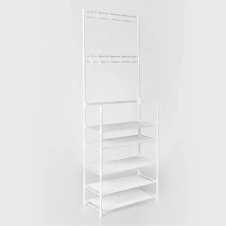 Stojan Věšák Na Oblečení Police Na Boty Kovový Bílý Loft