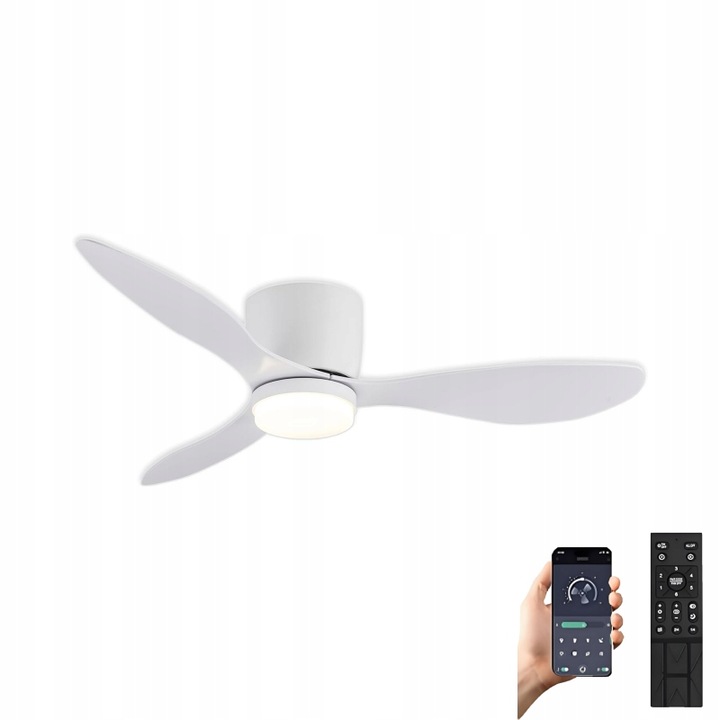 STROPNÍ VENTILÁTOR VĚTRÁČEK 105 CM S DÁLKOVÝM OVLÁDÁNÍM, APLIKACE BÍLÁ