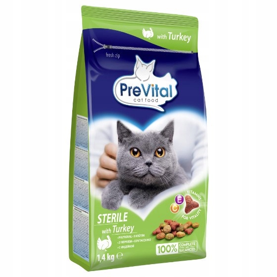 Suché krmivo pro kočky PREVITAL Sterile Krůta 1,4 kg
