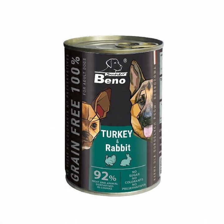 Super Beno pes kousky KRŮTA KROLIK v omáčce vlhké krmivo pro psa 0,4 kg