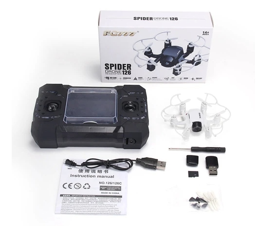 Sada FQ777-126C MINI Spider Drone RTF bílý malý dron s kamerou