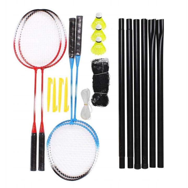 Sada na badminton, síť, rakety, míčky, pouzdro, pro děti i dospělé