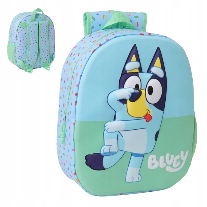 SAFTA MALÝ BATOH JEDNOKOMOROVÝ BLUEY 3D VÝPRODEJ