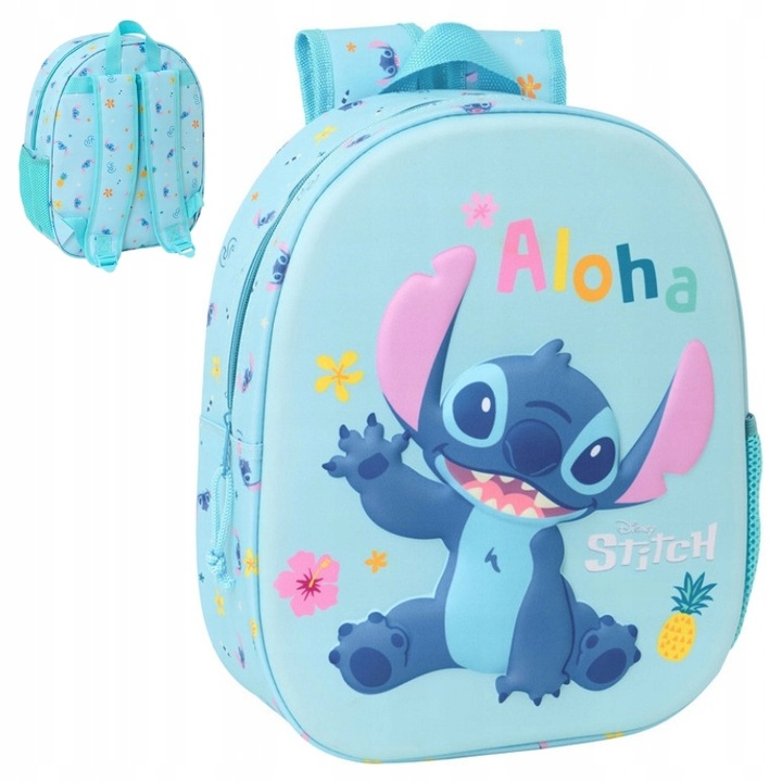 SAFTA MALÝ BATOH JEDNOKOMOROVÝ DISNEY STITCH 3D LEVNĚ