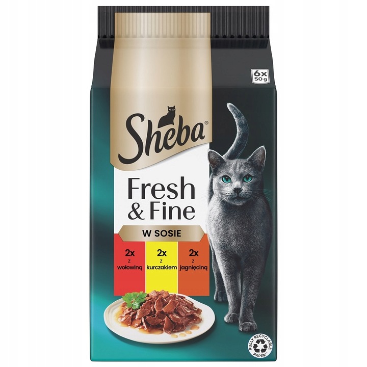 SHEBA Fresh & Fine sáčky vlhké krmivo pro kočky v omáčce 6x50 g