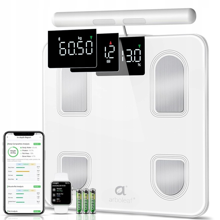 Smart váha Arboleaf s měřením tukové tkáně BMI a svalovou hmotou