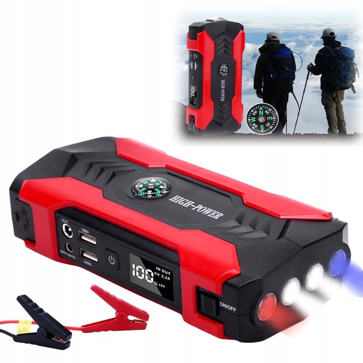 STARTOVACÍ ZDROJ / POWERBANKA DO AUTA 28000MAH S LED SVÍTILNOU