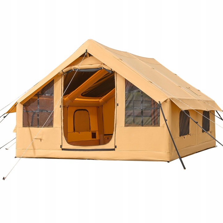 SucceBuy Nafukovací Stan Žlutý 4x3x2.2M vyrobený z tkaniny Oxford