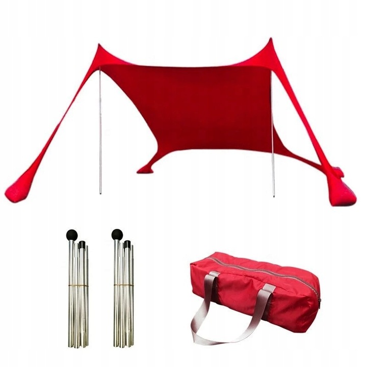 SURTEP Přístřešek na pláž Shade Aluminium s UV 50+, 200x210x150cm, Červená