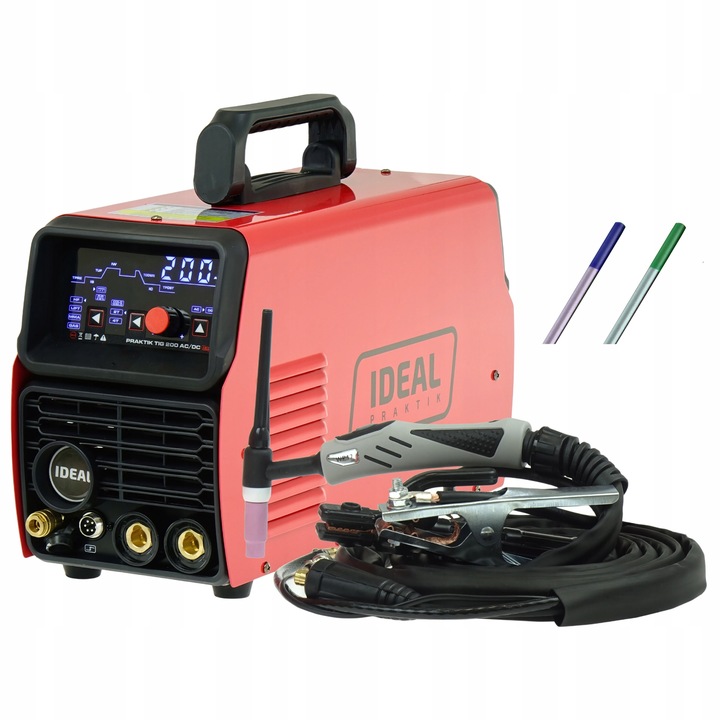 SVÁŘEČKA Praktik TIG 200 AC/DC 230V Cold Welding sada HF alu MMA LED