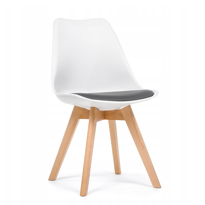 SKANDINÁVSKÁ ŽIDLE S POLŠTÁŘEM DSW DUBLIN BÍLO ŠEDÁ AKCE