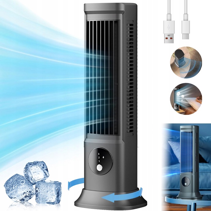 SLOUPOVÝ VENTILÁTOR, STOJÍCÍ PODLAHOVÝ VENTILÁTOR, TICHÝ, 3 RYCHLOSTI VĚTRU