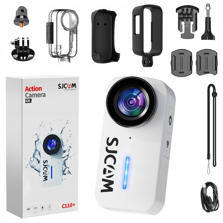 Sportovní kamera SJCAM C110 + White 4K30FPS 20MP Vodotěsná Wi-Fi gyro stab