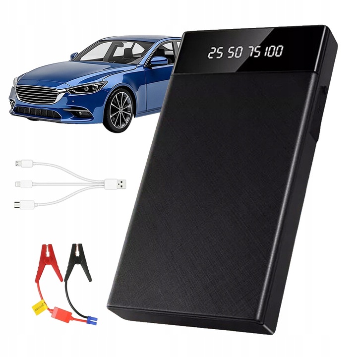 STARTOVACÍ POWERBANKA, STARTÉR SAMOCHODOWY S KOMPRESOREM 150 PSI, LED SVĚTLO