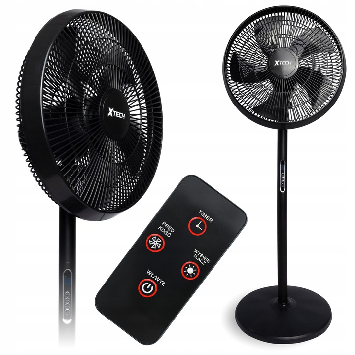 STOJANOVÝ VENTILÁTOR, PODLAHOVÝ VENTILÁTOR, TICHÝ, VÝKONNÝ, 5 LOPATEK XTECH