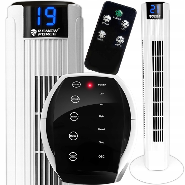 SLOUPOVÝ VENTILÁTOR VELKÝ PODLAHOVÝ VENTILÁTOR ČASOVAČ OSCILACE SLOUPEK DÁLKOVÉ OVLÁDÁNÍ