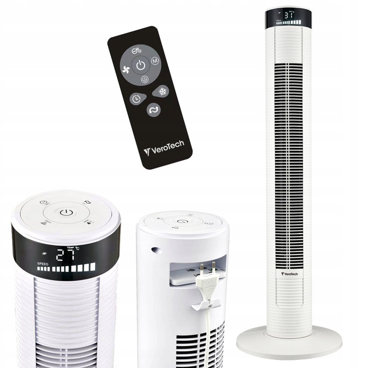 Sloupový ventilátor Verotech VF-910W větráček ionizace dálkové ovládání časovač