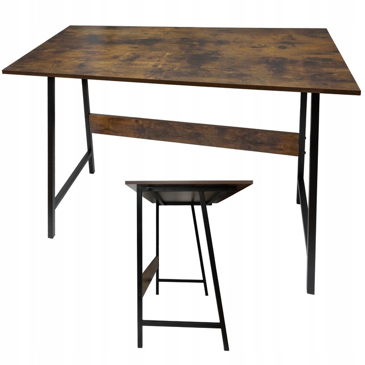ŠKOLNÍ POČÍTAČOVÝ STŮL DO PRÁCE LOFT 100x50cm IRON OAK METAL DESKA DUB