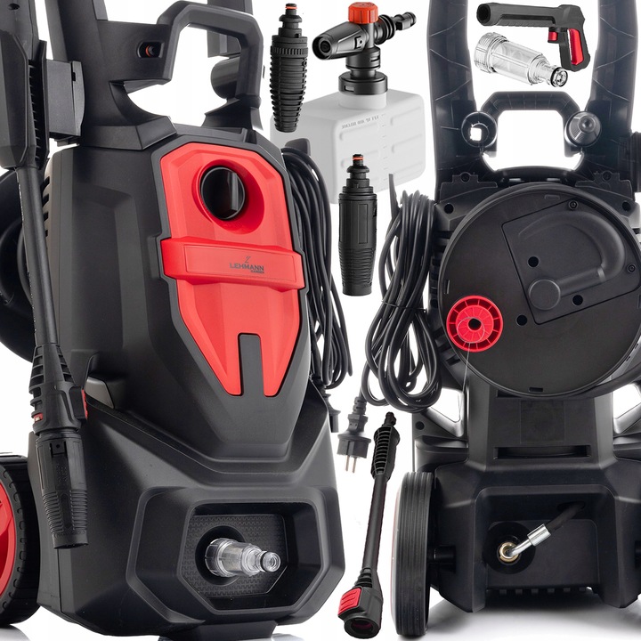 TLAKOVÁ MYČKA 290 BAR, VÝKONNÁ HLINÍKOVÁ PUMPA, PĚNOVÝ NAVÍJEČ NA HADICI