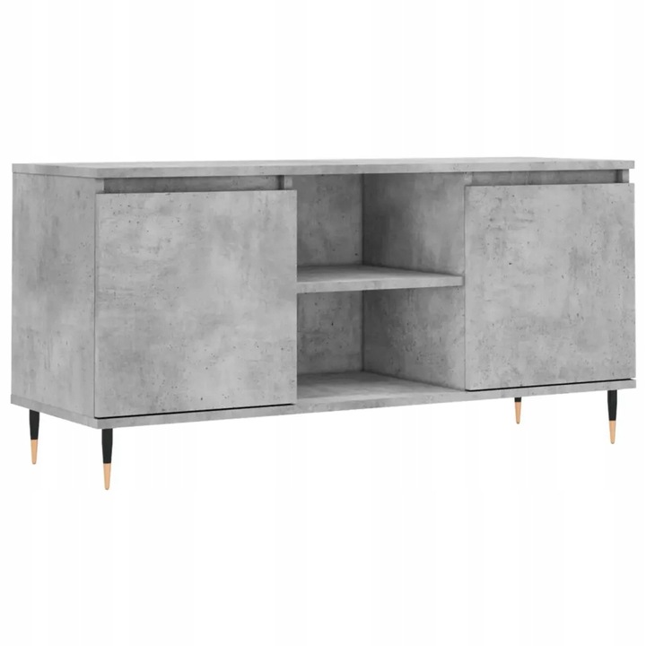TV skříňka dřevo beton 104x35x50 cm šedá AKCE