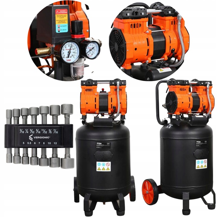 Tichý BEZOLEJOVÝ KOMPRESOR 50L 2000W KRAFT&DELE KD1388