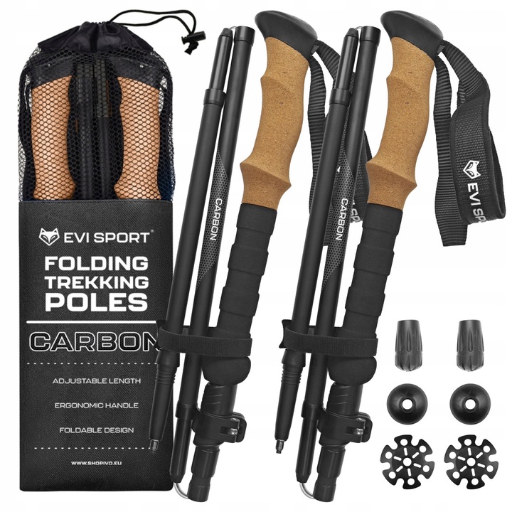 TREKKINGOVÉ HOLE pro chůzi Hůlky NORDIC WALKING CARBON Uhlíkové vlákno