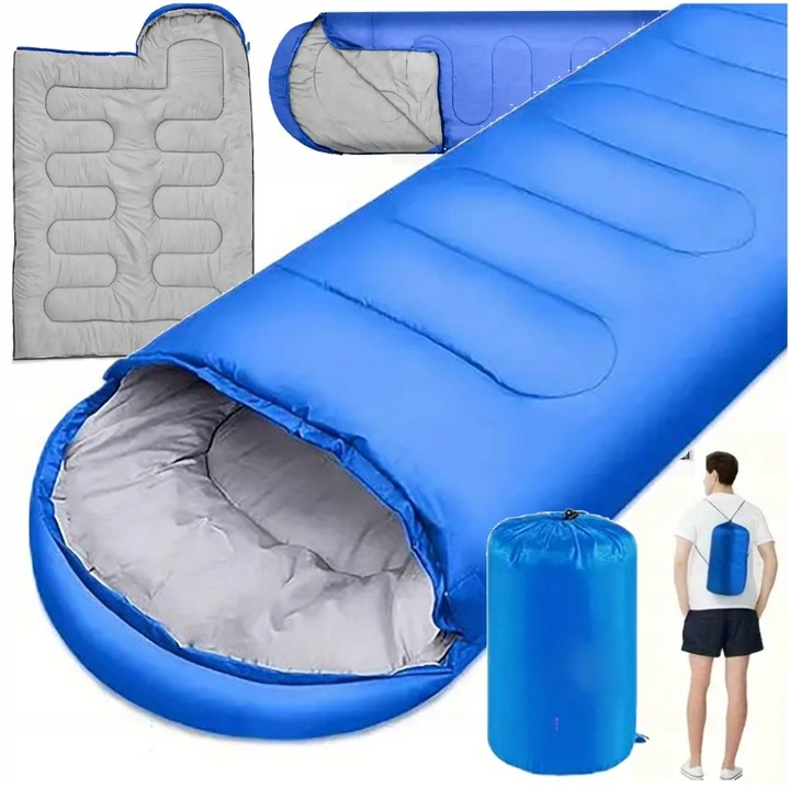 TURISTICKÝ SPACÍ PYTEL MUMIE PŘIKRÝVKA S KAPUCÍ TEPLÁ 210x75CM POTAH