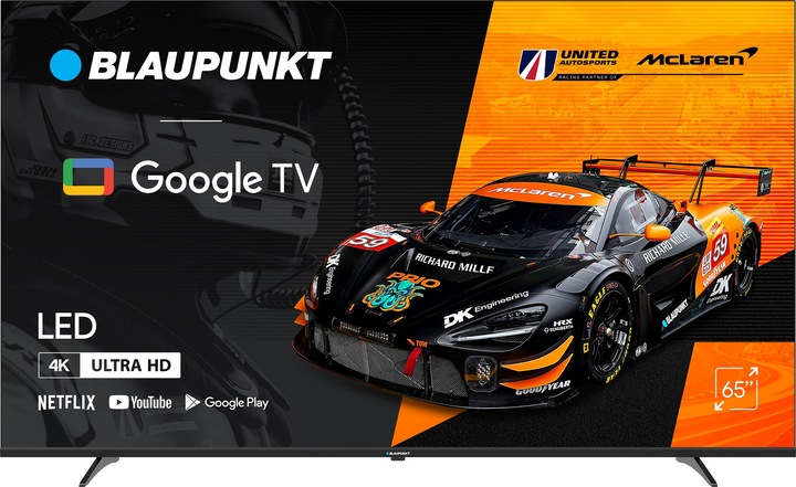 TELEVIZOR BLAUPUNKT 65 PALCŮ LED 4K UHD SMART GOOGLE TV BLUETOOTH WIFI HDR