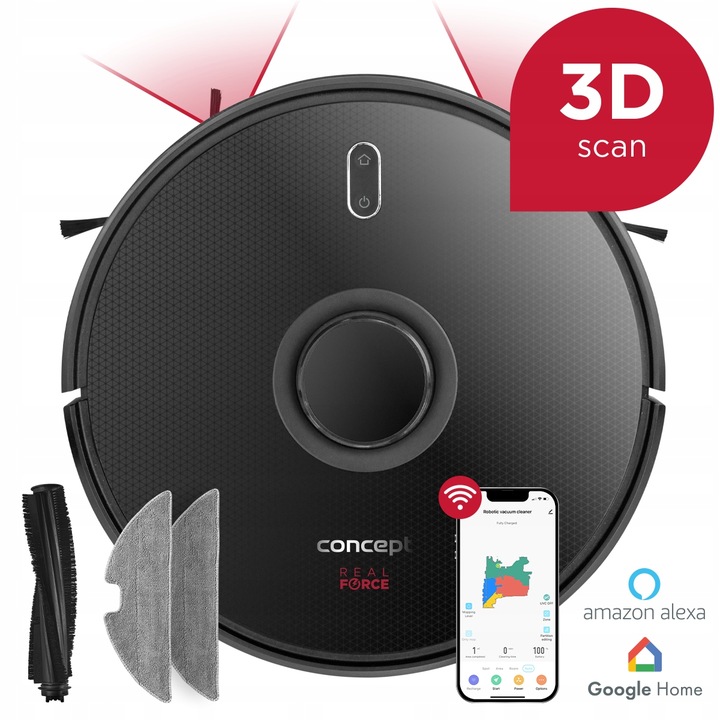 Uklízecí robot Concept VR3400 REAL FORCE Laser 3D černý