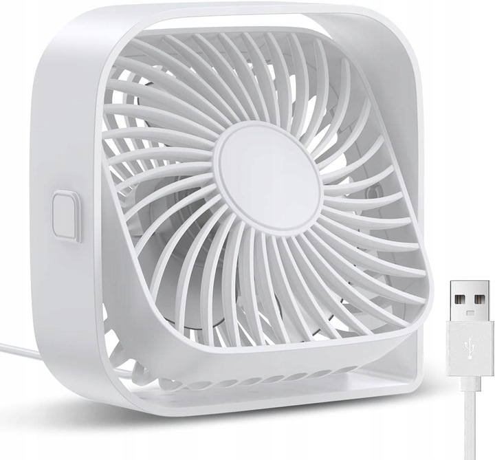USB větráček Tichý mini stolní ventilátor chlazení TOPK K50 bílý SLEVA
