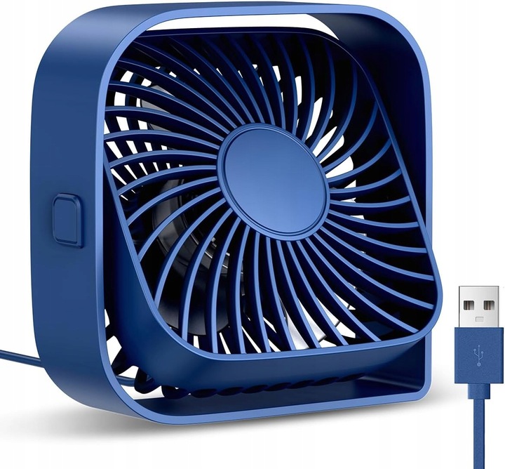 USB ventilátor Tichý mini stolní ventilátor chlazení TOPK K50 modrý