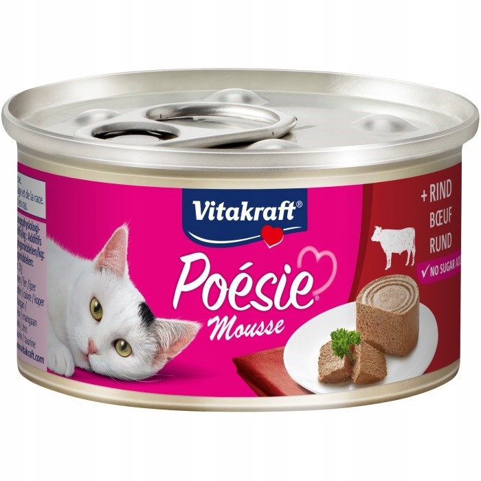 VITAKRAFT POESIE mokré krmivo pro kočky hovězí maso 85 g nejlevnější