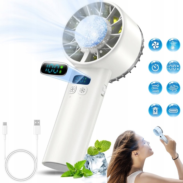 VÝKONNÝ RUČNÍ VENTILÁTOR, POLOVODIČOVÉ CHLAZENÍ, VÝKON 5200 MAH LEVNĚ