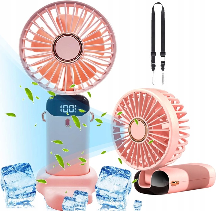 VENTILÁTOR VĚTRÁK SKLÁDACÍ PŘÍRUČNÍ USB NA BATERIE 4000 mAh ZTLUMENÍ