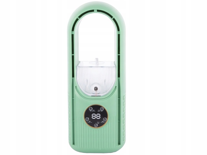Verk 16032 Stolní bezlopatkový ventilátor s LED osvětlením zelený AKCE