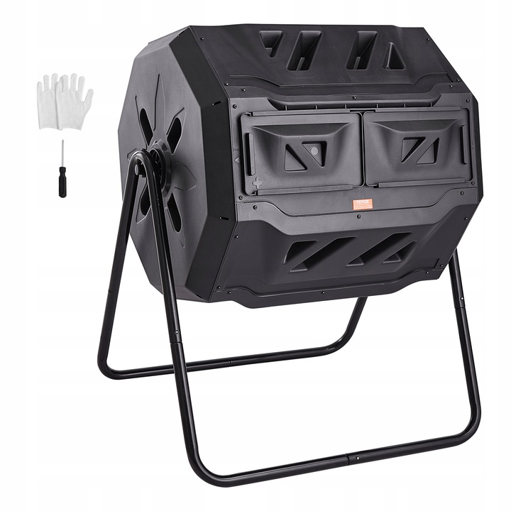VEVOR Kompostownik Bębnowy 162,7 Litrów 735x625x955MM 50KG Trwały Czarny nejlevnější