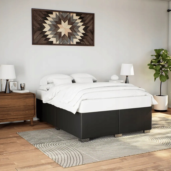 vidaXL Rám postele, černý, 160 x 200 cm, umělá kůže