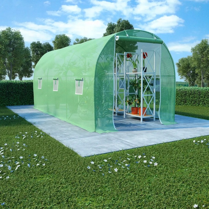 vidaXL Zahradní skleník 9 m², 4,5 x 2 x 2 m