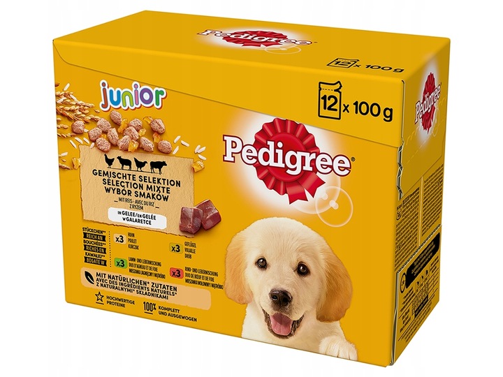 Vlhké krmivo pro psy pedigree mix chutí 12x100 g junior