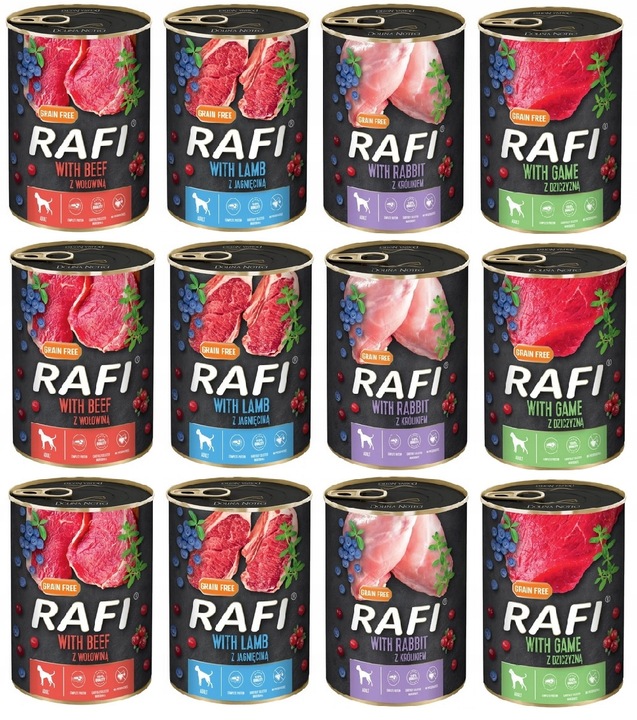 Vlhké krmivo pro psy RAFI mix chutí 12x800 g