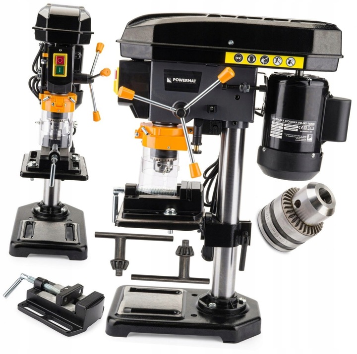 VRTAČKA STOLNÍ SLOUPOVÁ 1600W REGULACE + SVĚRÁK PM-WS-1600M