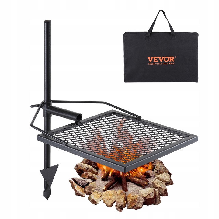 VEVOR Gril Węglowy Obrotowy 675x405x710MM Nosność 6KG Stal Premium