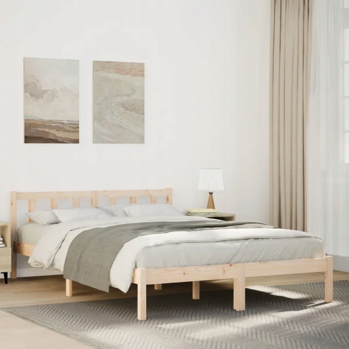 vidaXL Dlouhá postel bez matrace, 160 x 220 cm, masivní borovicové dřevo