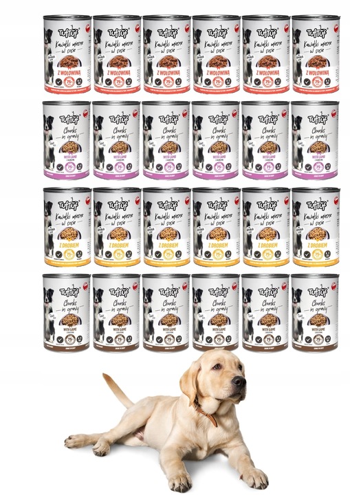 VLHKÉ KRMIVO PRO PSA 75% MASA MIX 24x415 g. 9,96 kg KOUSKY TUF TUF