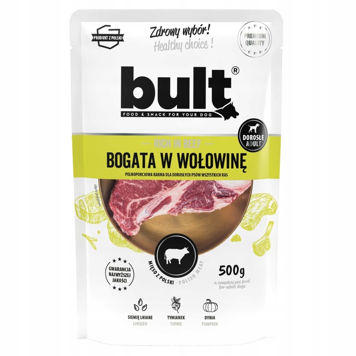 Vlhké krmivo pro psy BULT mleté maso bohaté na hovězí maso 500 g