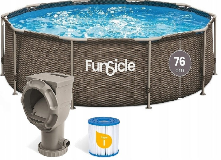 VELKÝ ZAHRADNÍ BAZÉN 305 x 76 cm POMPA SKIMMER FUNSICLE 2025