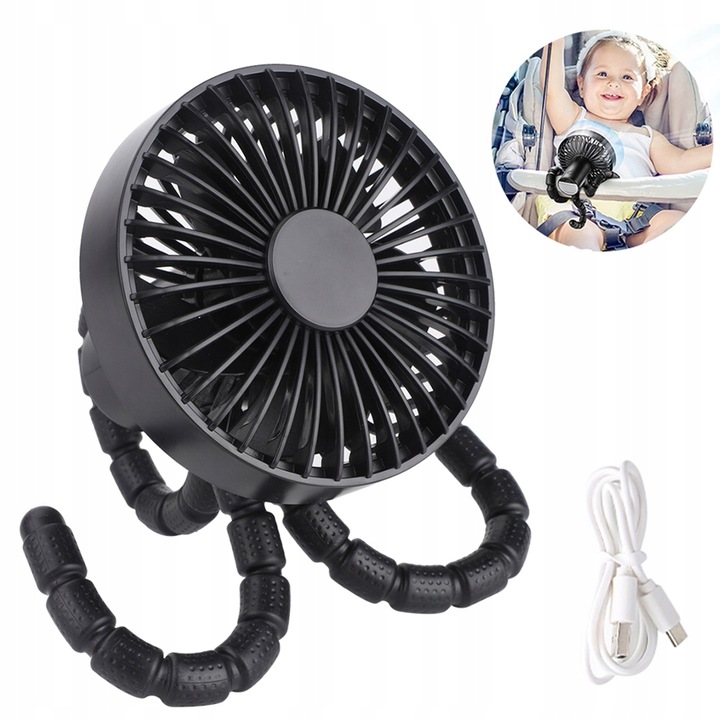VENTILÁTOR NA KOČÁREK S NASTAVITELNÝM STATIVEM TICHÝ 3RYCHLOSTNÍ nejlevnější