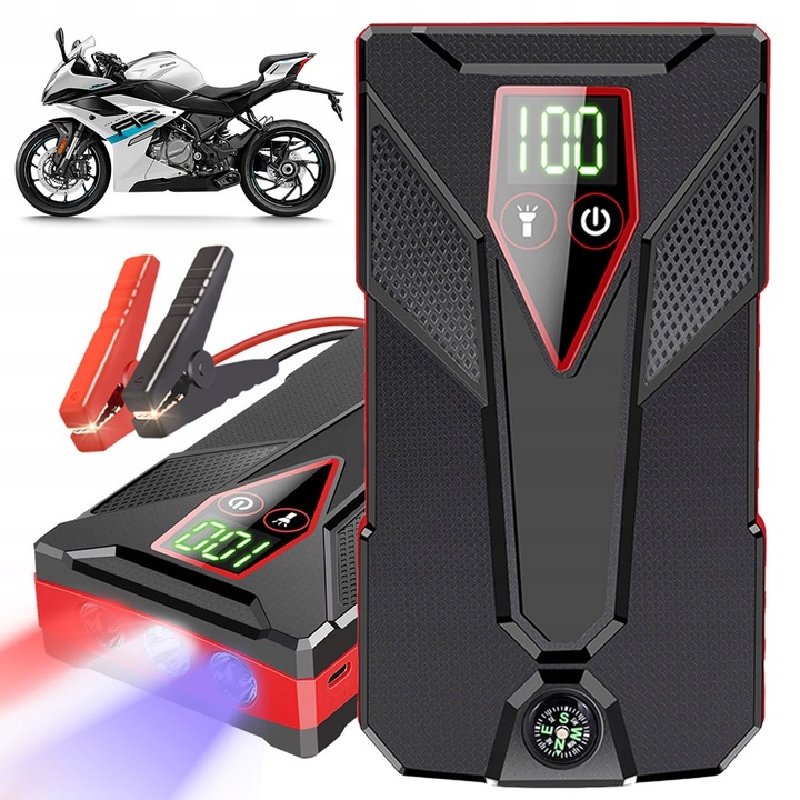 VÝKONNÁ LCD POWERBANKA JUMP STARTER STARTOVACÍ BOOSTER PRO AUTO 12V 20000MAH 1200A