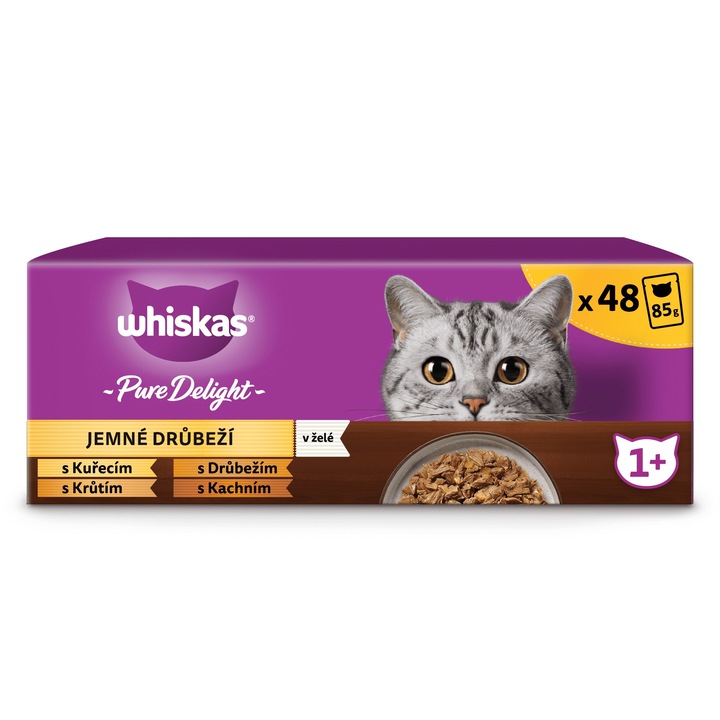 Whiskas Pure Delight kapsičky drůbeží výběr v želé pro dospělé kočky