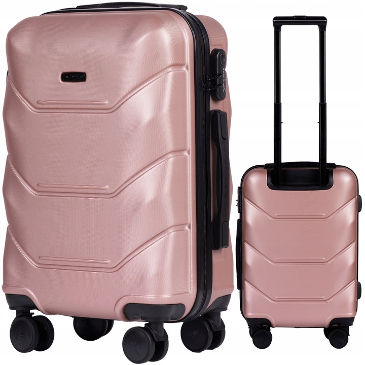 Wings kabinový kufr ROSE GOLD na 4 kolečkách, malý příruční zavazadlo 20" nejlevnější